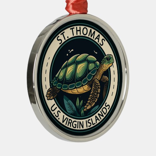 St Thomas schildpad badge op de Amerikaanse Maagde Metalen Ornament (Rechts)