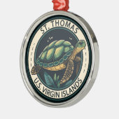 St Thomas schildpad badge op de Amerikaanse Maagde Metalen Ornament (Links)