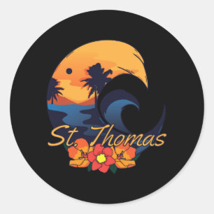 St Thomas Travel Ronde Sticker