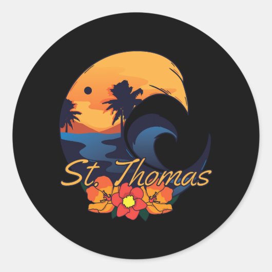 St Thomas Travel Ronde Sticker (Voorkant)