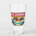 St Thomas U.S. Maagdeneilanden Retro Embleem Glas<br><div class="desc">St Thomas vector art ontwerp. Het staat bekend om zijn stranden en snorkelplekken.</div>