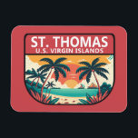 St Thomas U.S. Maagdeneilanden Retro Embleem Magneet<br><div class="desc">St Thomas vector art ontwerp. Het staat bekend om zijn stranden en snorkelplekken.</div>