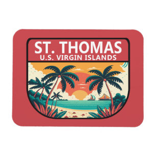 St Thomas U.S. Maagdeneilanden Retro Embleem Magneet