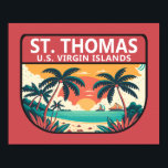 St Thomas U.S. Maagdeneilanden Retro Embleem Poster<br><div class="desc">St Thomas vector art ontwerp. Het staat bekend om zijn stranden en snorkelplekken.</div>
