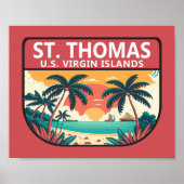 St Thomas U.S. Maagdeneilanden Retro Embleem Poster (Voorkant)