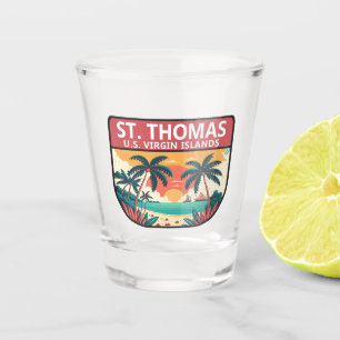 St Thomas U.S. Maagdeneilanden Retro Embleem Shot Glas