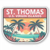 St Thomas U.S. Maagdeneilanden Retro Embleem Sticker (Voorkant)