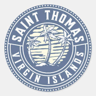 St Thomas U.S. Maagdeneilanden Vakantie Souvenir Ronde Sticker