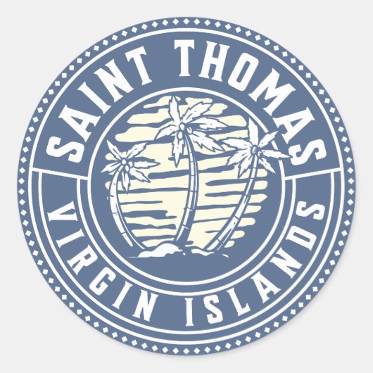 St Thomas U.S. Maagdeneilanden Vakantie Souvenir Ronde Sticker (Voorkant)