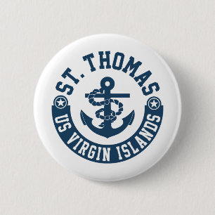 St. Thomas US. Maagdeneilanden Ronde Button 5,7 Cm