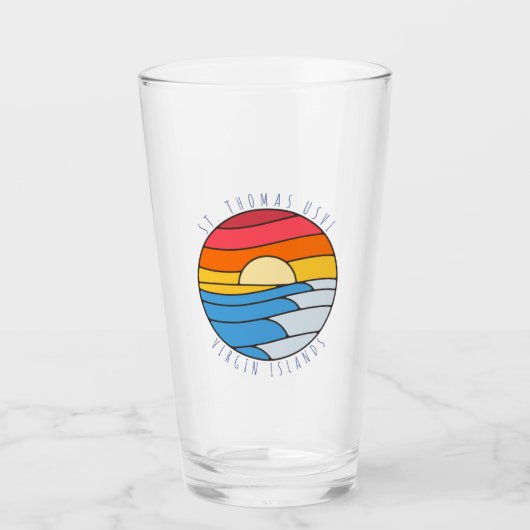 St. Thomas USVI Beach Sunset Glas (Voorkant)