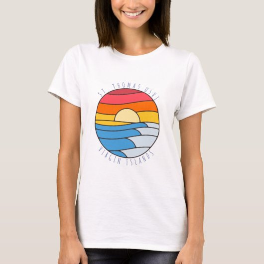 St. Thomas USVI Beach Sunset T-shirt (Voorkant)