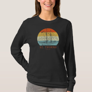 St Thomas Usvi  Blueprint Sailboat Vacking T-shirt