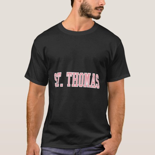 St Thomas Usvi K Varsity Stijl T-shirt (Voorkant)