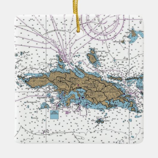 St Thomas USVI Keramisch Ornament (Voorkant)