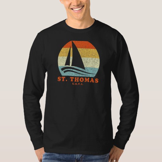 St Thomas Usvi Retro Sailboat Sailing Vaca T-shirt (Voorkant)