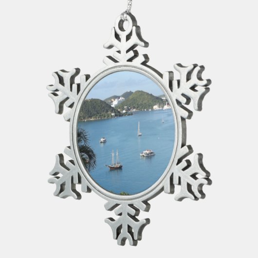 St. Thomas, USVI Tin Sneeuwvlok Ornament (Rechts)