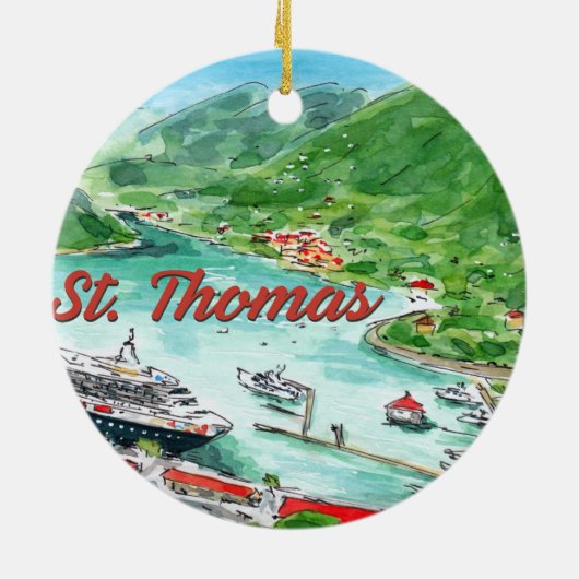 St. Thomas-versiering Keramisch Ornament (Achterkant)