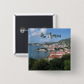 St. Thomas Vierkante Button 5,1 Cm (Voorkant /achterkant)