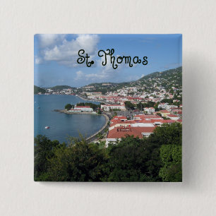 St. Thomas Vierkante Button 5,1 Cm