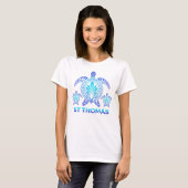 St Thomas Virgin Islands Blue Zee Turtle Souvenirs T-shirt (Voorkant volledig)