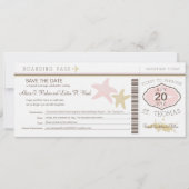 St. Thomas Wedding Boarding Pass Save The Date (Voorkant)
