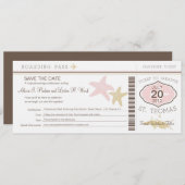St. Thomas Wedding Boarding Pass Save The Date (Voorkant / Achterkant)