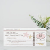 St. Thomas Wedding Boarding Pass Save The Date (Staand voorkant)