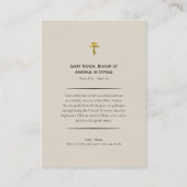 St. Tikhon Bishop of Amathus Orthodox Prayer Card  Plaatskaartje (Achterkant)