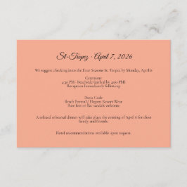 St. Tropez Destination Wedding  Informatiekaartje