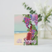 st. tropez France-reisposter voor wijn Briefkaart (Staand voorkant)