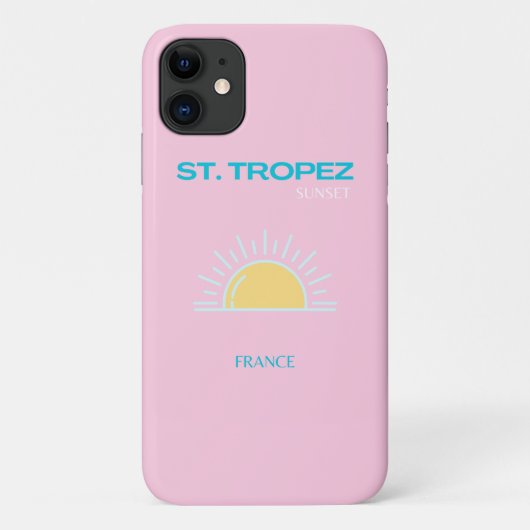 St. Tropez, Frankrijk, Preppy, Roze Case-Mate iPhone Case (Achterkant)