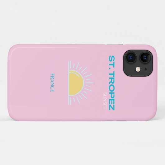 St. Tropez, Frankrijk, Preppy, Roze Case-Mate iPhone Case (Achterkant (horizontaal))