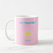 St. Tropez, Frankrijk, Preppy, Roze Koffiemok (Links)