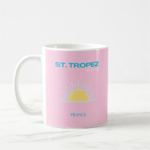 St. Tropez, Frankrijk, Preppy, Roze Koffiemok