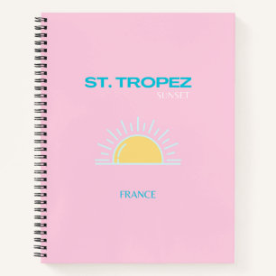 St. Tropez, Frankrijk, Preppy, Roze Notitieboek