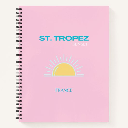 St. Tropez, Frankrijk, Preppy, Roze Notitieboek (Voorkant)