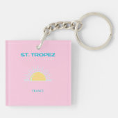 St. Tropez, Frankrijk, Preppy, Roze Sleutelhanger (Achterkant)