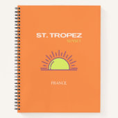 St. Tropez, Frankrijk, Sunset, Travel Art, Oranje Notitieboek (Voorkant)