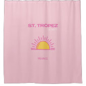 St. Tropez, Frankrijk, Sunset, Travel Art, Pink Douchegordijn (Voorkant)