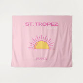 St. Tropez, Frankrijk, Sunset, Travel Art, Pink Wandkleed (Voorkant (horizontaal))