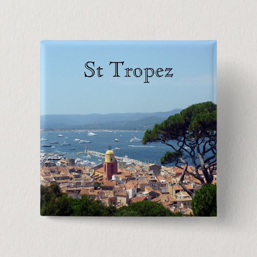 st - tropez frankrijk vierkante button 5,1 cm (Voorkant)