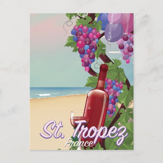 st. tropez Frankrijk wijn reisposter Briefkaart (Voorkant)