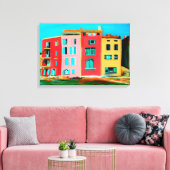 St. Tropez House op strand Canvas Afdruk (Insitu (Woonkamer))