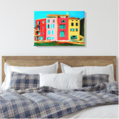 St. Tropez House op strand Canvas Afdruk (Insitu (Slaapkamer))