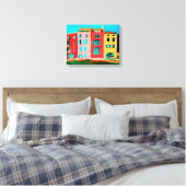 St Tropez Huis Op Strand Canvas Afdruk (Insitu (Slaapkamer))