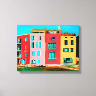 St Tropez Huis Op Strand Canvas Afdruk