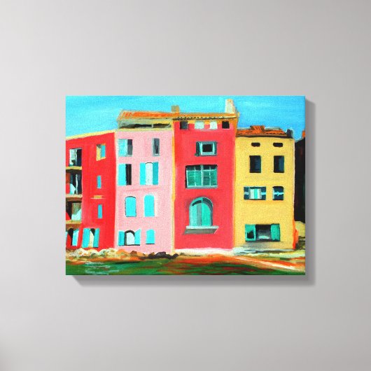 St Tropez Huis Op Strand Canvas Afdruk (Voorkant)