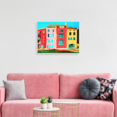 St Tropez Huis Op Strand Canvas Afdruk (Insitu (Woonkamer))