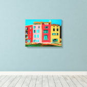 St Tropez Huis Op Strand Canvas Afdruk (Insitu (Houten vloer))
